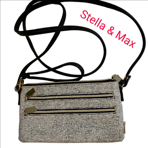 Stella & Max Crossbody Clutch Black & White Like New!